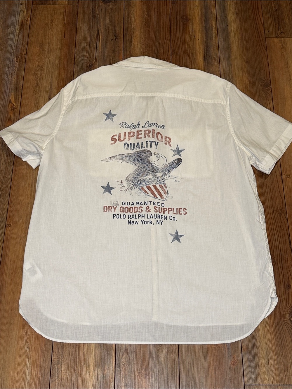Polo Ralph Lauren White Short-Sleeve Graphic Button-Down Shirt Classic Fit XL